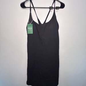 NWT Halara 1X Everyday Cloudful 2-In-1 Flare Activity Dress Wannabe Black